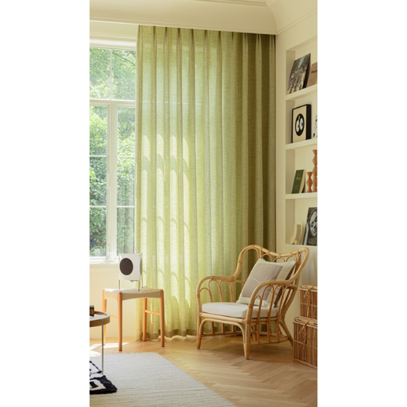Home Textiles Store - Simple Pastoral Style Linen Green Linen