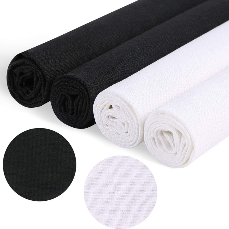 Home Textiles Store - 4 Pieces of Linen Fabric, Solid