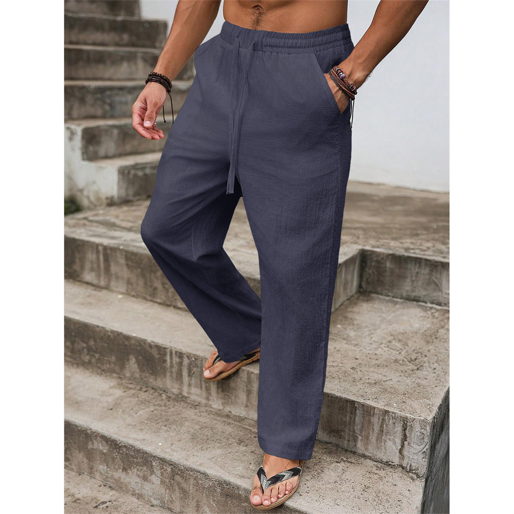 Men's Cotton Linen Long Pants  - Home Textiles Store ulasan dan harga