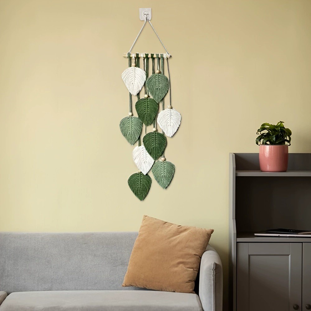 Handwoven Leaf Wall Hanging Ta - Home Art Textiles ulasan dan harga