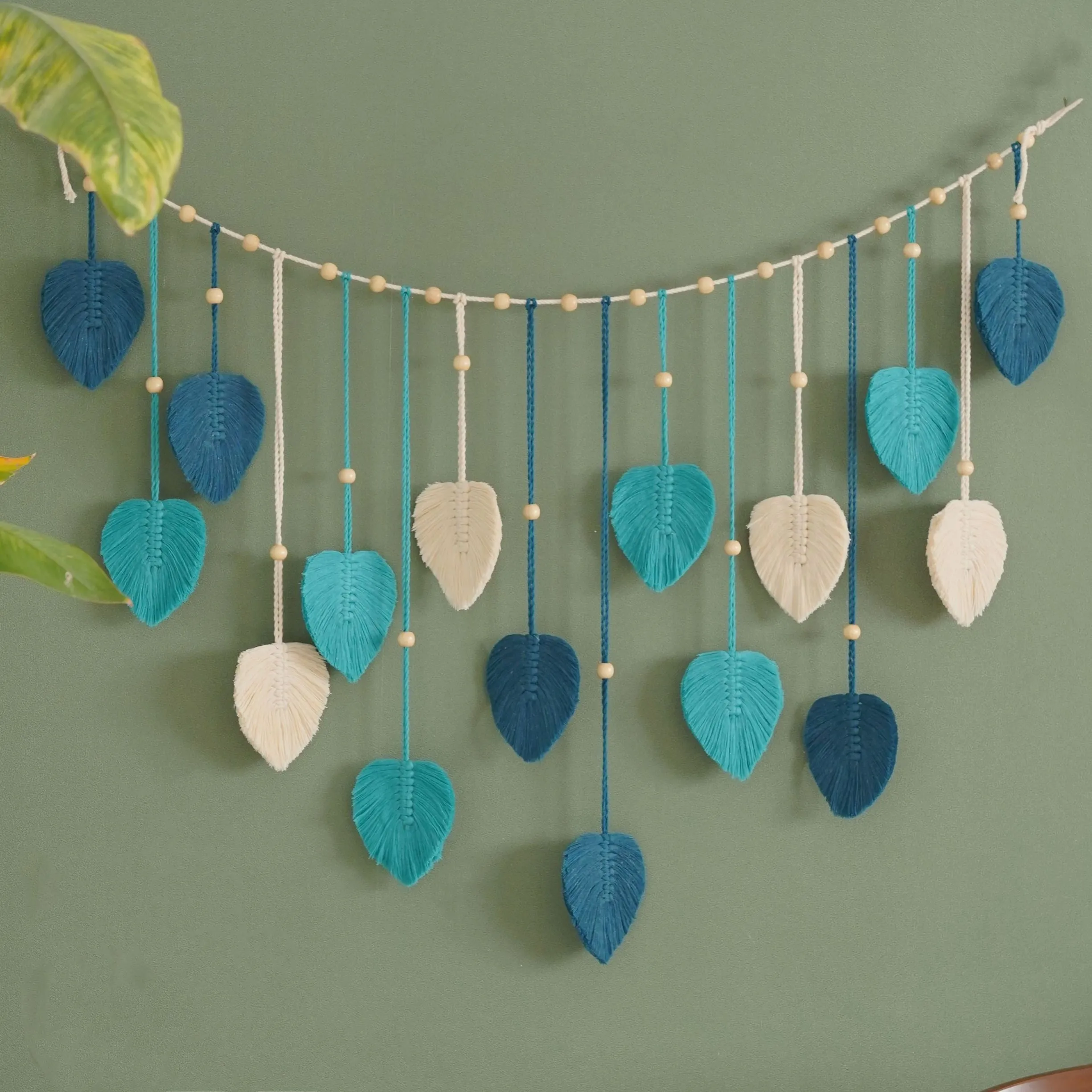1 Pc Green Leaves Garland, Mac - Home Art Textiles ulasan dan harga