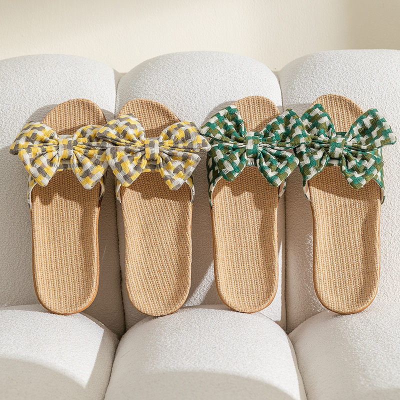 New linen fabric slippers for  - Home Textiles Store ulasan dan harga