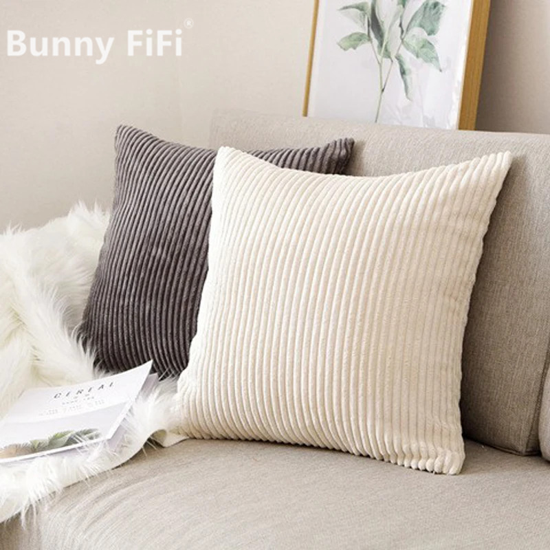 Corduroy Striped Cushion Cover - Pillow Cover 20X20 ulasan dan harga