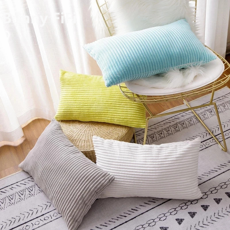 Corduroy Striped Cushion Cover - Pillow Cover 20X20 ulasan dan harga